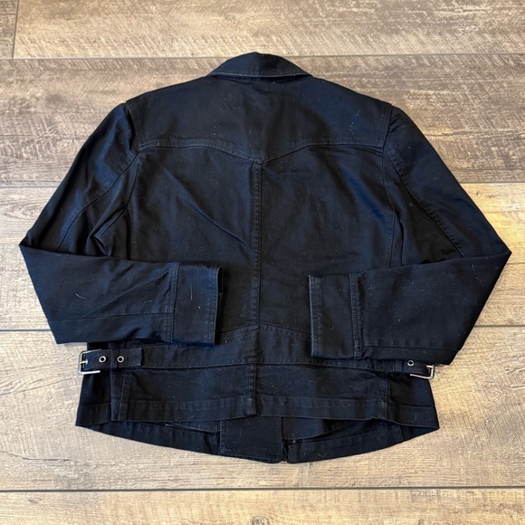 Lauren Ralph Lauren Black Jean Moto Jacket Size XL - Picture 2 of 7